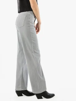 Solada Pantaloni donna jeans a gamba larga - grigio