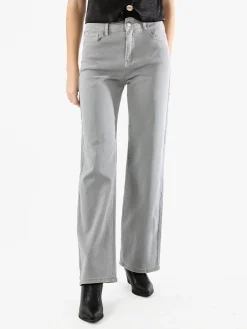 Solada Pantaloni donna jeans a gamba larga - grigio