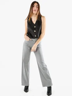 Solada Pantaloni donna jeans a gamba larga - grigio