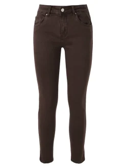 Solada Pantaloni donna jeans skinny taglie grandi - marrone