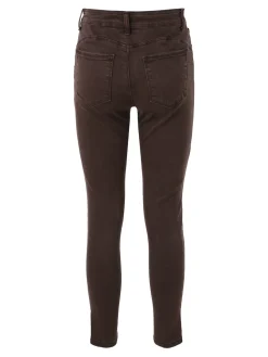 Solada Pantaloni donna jeans skinny taglie grandi - marrone
