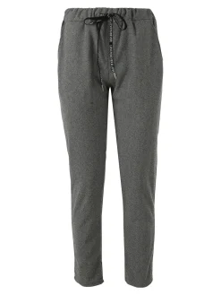 Solada Pantaloni donna jogger effetto flanella - grigio