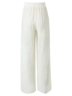 Solada Pantaloni donna leggeri a gamba larga - panna