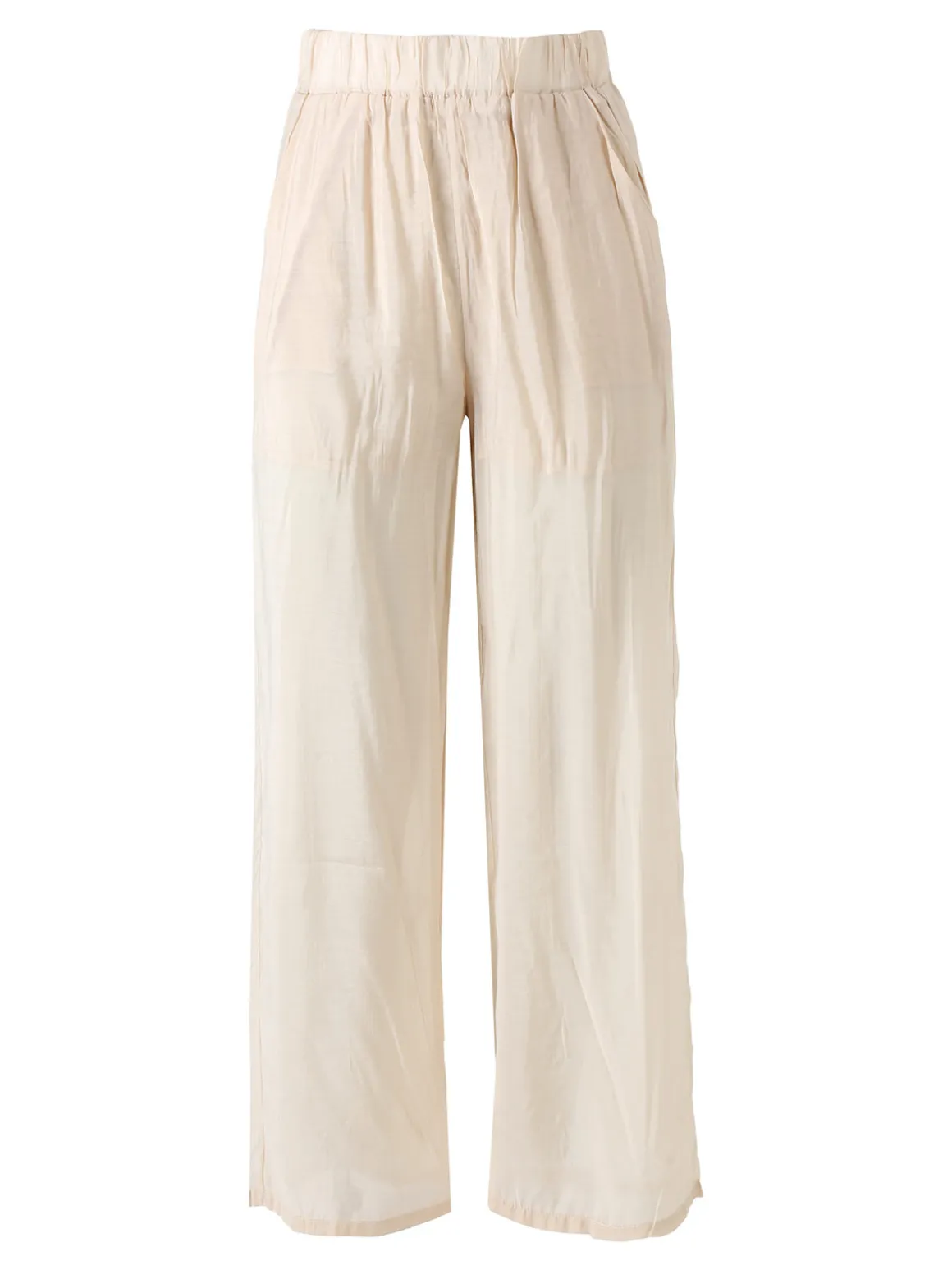Solada Pantaloni donna leggeri a gamba larga - beige