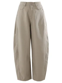 Solada Pantaloni donna leggeri a palloncino con vita alta - taupe
