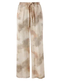 Solada Pantaloni donna leggeri con stampa texture - beige