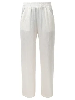 Solada Pantaloni donna leggeri effetto lucido - bianco
