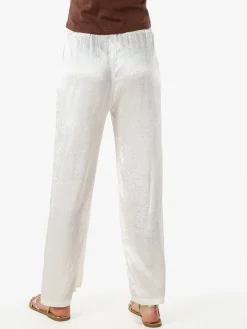 Solada Pantaloni donna leggeri effetto lucido - bianco