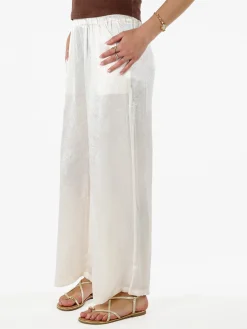 Solada Pantaloni donna leggeri effetto lucido - bianco