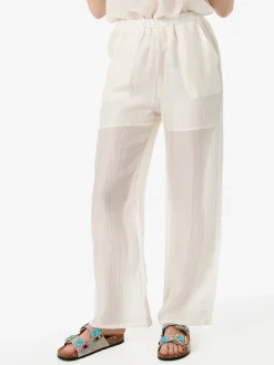 Solada Pantaloni donna leggeri a gamba larga - bianco