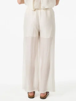 Solada Pantaloni donna leggeri a gamba larga - bianco