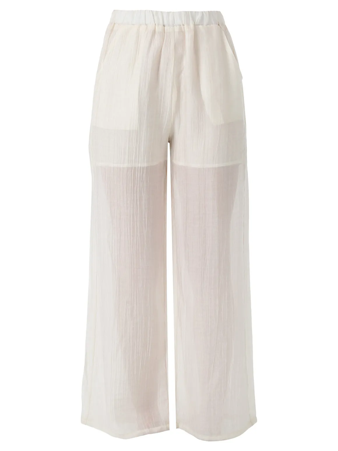 Solada Pantaloni donna leggeri a gamba larga - bianco