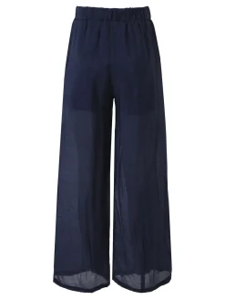 Solada Pantaloni donna leggeri a gamba larga - blu scuro