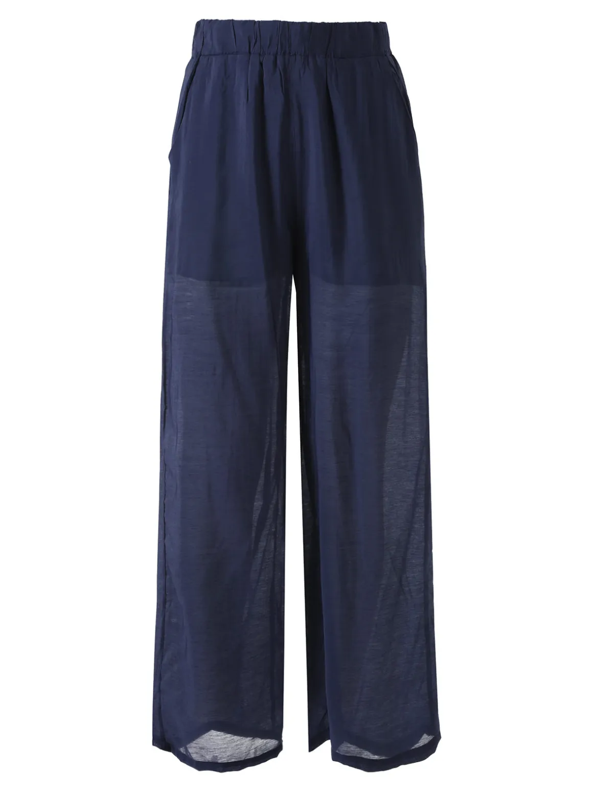 Solada Pantaloni donna leggeri a gamba larga - blu scuro