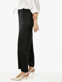 Solada Pantaloni donna leggeri effetto lucido - nero