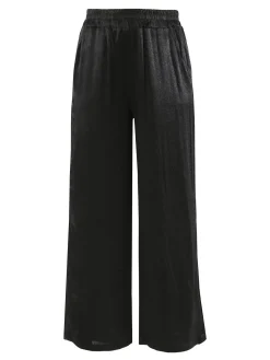 Solada Pantaloni donna leggeri effetto lucido - nero
