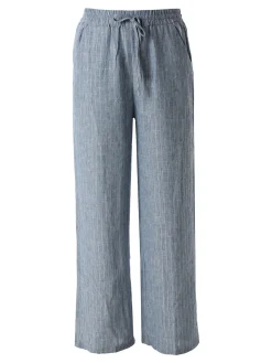 Solada Pantaloni donna leggeri con righe in lurex - blu