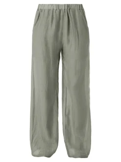 Solada Pantaloni donna leggeri a gamba larga - pistacchio