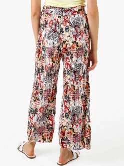 Solada Pantaloni donna plissettati a gamba larga con stampe - blu