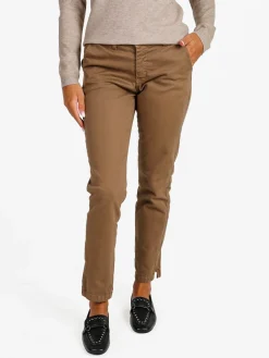 Solada Pantaloni donna slim fit a vita bassa - marrone