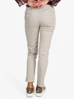 Solada Pantaloni donna slim fit a vita bassa - beige