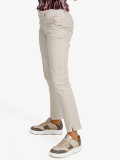 Solada Pantaloni donna slim fit a vita bassa - beige