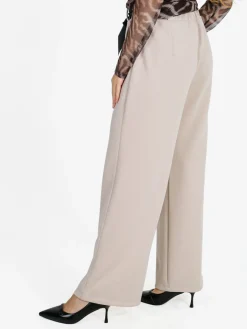 Solada Pantaloni donna vita alta a gamba larga - beige