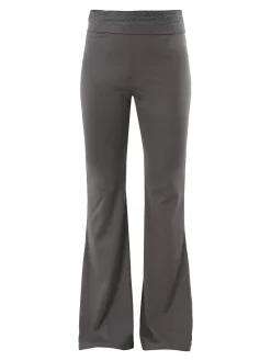 Solada Pantaloni eleganti a zampa con pizzo in vita - grigio