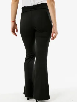 Solada Pantaloni eleganti a zampa con pizzo in vita - nero