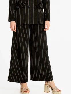Solada Pantaloni gessati donna a gamba larga