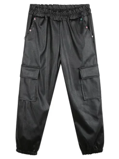 Solada Pantaloni in ecopelle da bambina con tasconi