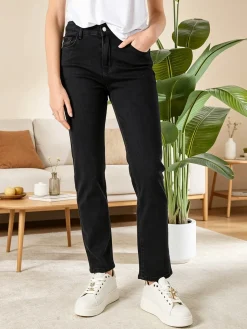 Solada Pantaloni jeans push-up da donna taglie grandi - nero