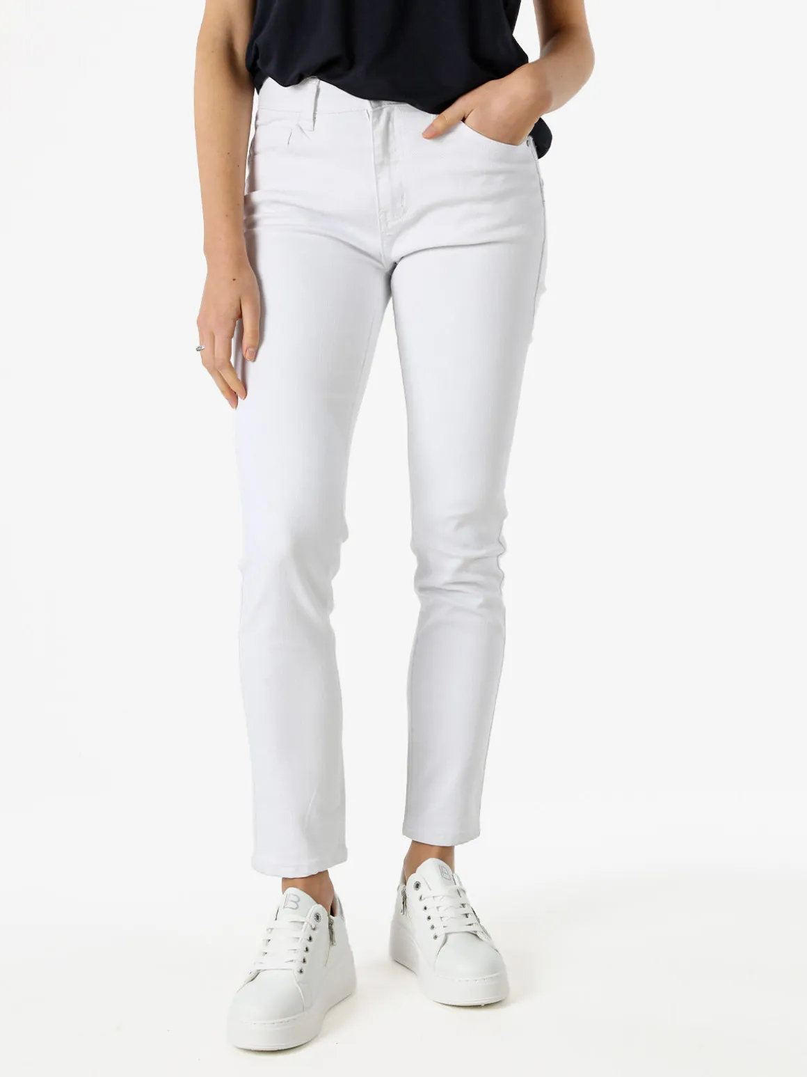 Solada Pantaloni jeans push-up da donna - bianco
