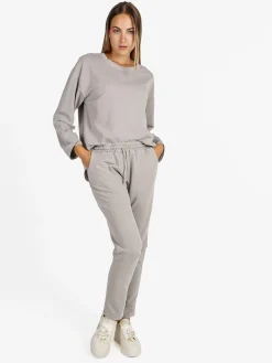 Solada Pantaloni sportivi da donna in cotone con coulisse - perla