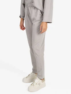 Solada Pantaloni sportivi da donna in cotone con coulisse - perla