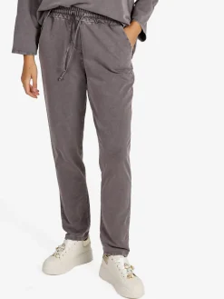Solada Pantaloni sportivi da donna in cotone con coulisse - taupe