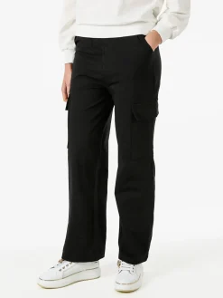 Solada Pantaloni tuta da donna con tasconi a gamba dritta - nero