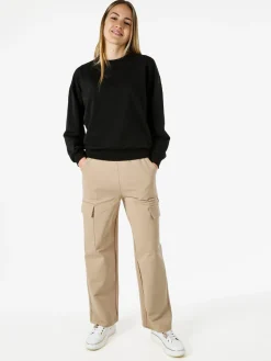 Solada Pantaloni tuta da donna con tasconi a gamba dritta - khaki