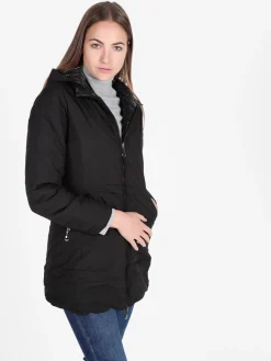 Solada Piumino donna lungo reversibile con cappuccio - panna