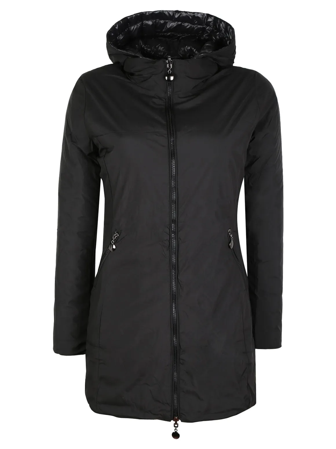 Solada Piumino donna lungo reversibile con cappuccio