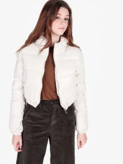 Solada Piumino puffer cropped da donna in ecopelle