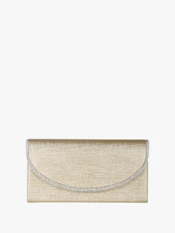 Solada Pochette donna glitter con profilo di strass - oro