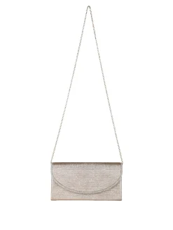 Solada Pochette donna glitter con profilo di strass - champagne