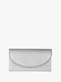 Solada Pochette donna glitter con profilo di strass - argento