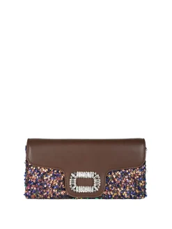 Solada Pochette gioiello da donna con paillettes - khaki