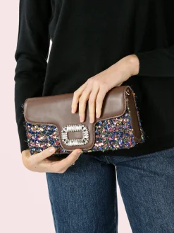 Solada Pochette gioiello da donna con paillettes - khaki
