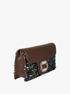 Solada Pochette gioiello da donna con paillettes - khaki