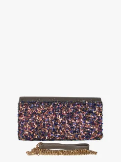 Solada Pochette gioiello da donna con paillettes - grigio scuro