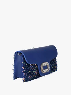 Solada Pochette gioiello da donna con paillettes - blu
