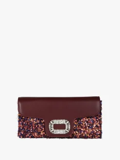 Solada Pochette gioiello da donna con paillettes - bordeaux